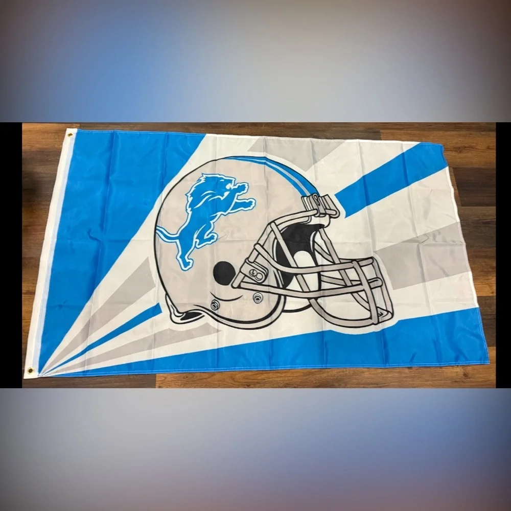 Detroit lions flag new large in package lions banner  3 by 5 feet double sided